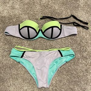Victoria’s Secret color block bikini.